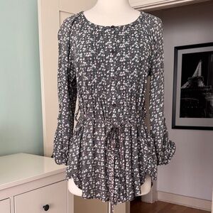 Forever 21 Black and White Floral Tunic
